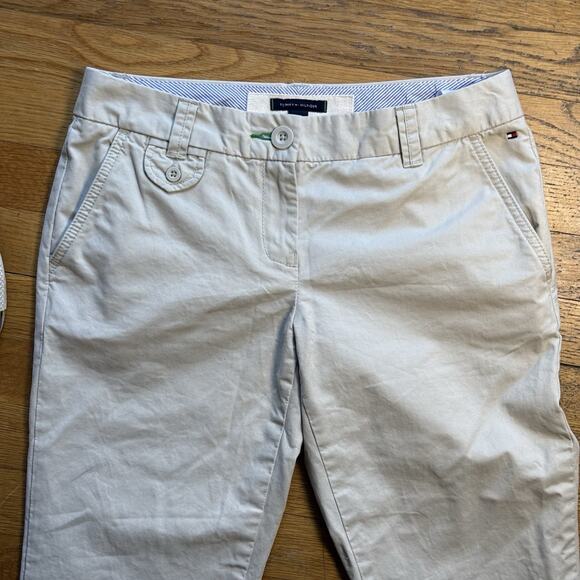 Tommy Hilfiger Women’s Chino Pants Khaki Beige Size 2 Cotton Slim - Picture 5 of 13